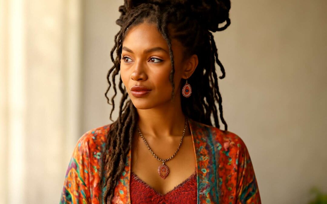 Glam Updos and more: styles for dreadlocks for ladies that turn heads